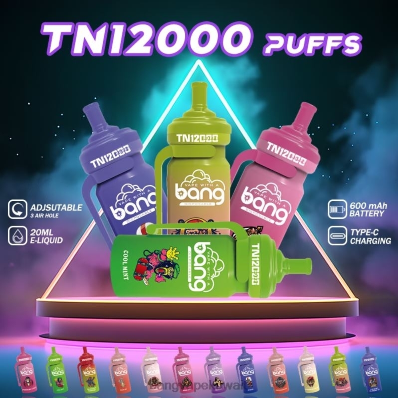 Vape With A Bang Disposable - Bang Vape TN12000 جراب مع لفائف شبكية يمكن التخلص منه L0B4L5