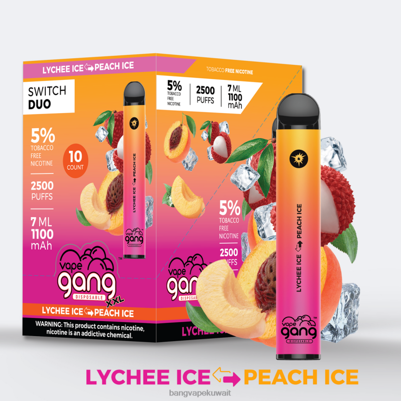 Bang Disposable Vape Flavors - Vape Gang Switch Duo 2 نكهات (صندوق 10) ثلج موز - موز فراولة L0B4L40