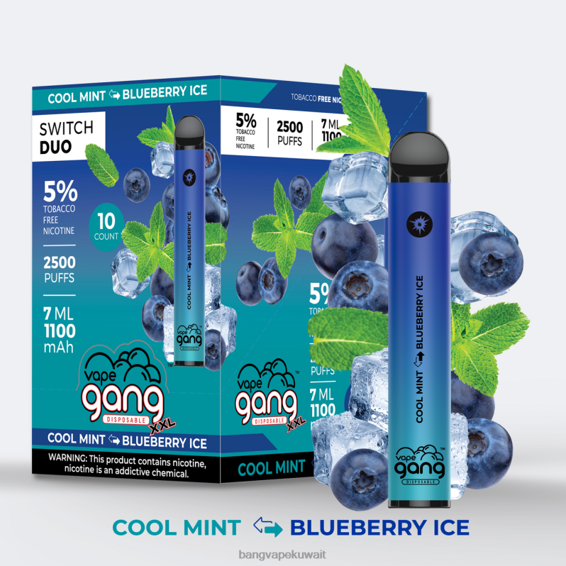 Bang Disposable Vape Flavors - Vape Gang Switch Duo 2 نكهات (صندوق 10) ثلج موز - موز فراولة L0B4L40