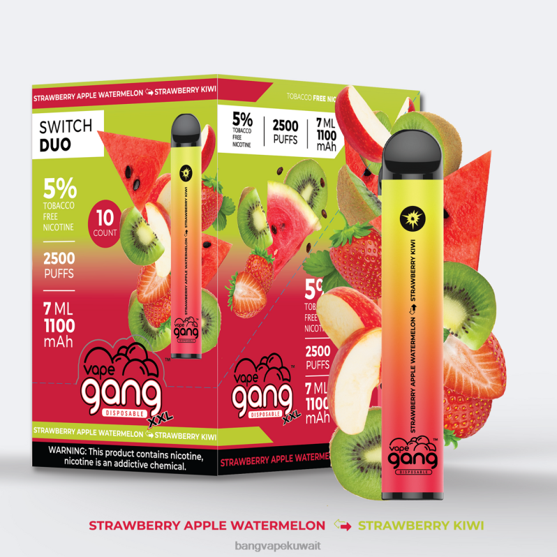 Bang Disposable Vape Flavors - Vape Gang Switch Duo 2 نكهات (صندوق 10) ثلج موز - موز فراولة L0B4L40