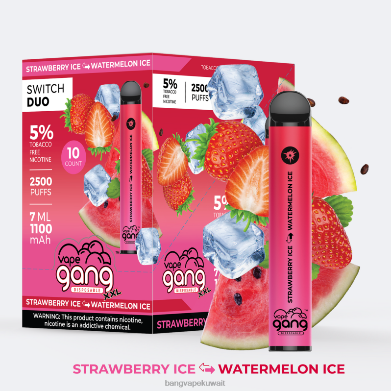 Bang Disposable Vape Flavors - Vape Gang Switch Duo 2 نكهات (صندوق 10) ثلج موز - موز فراولة L0B4L40