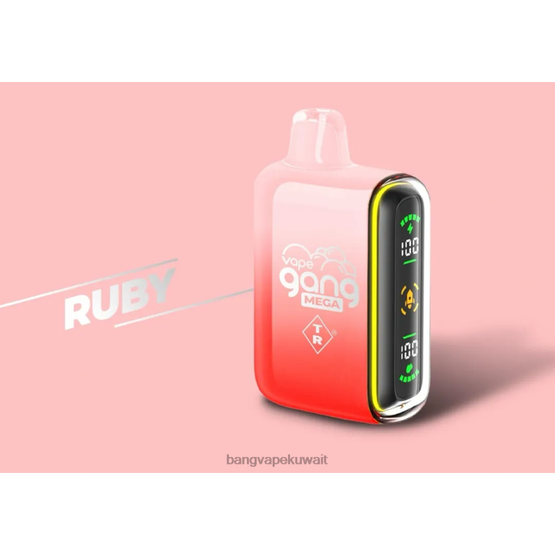 Bang Vape Disposable - Vape Gang MEGA 20.000 نفخة من السجائر الإلكترونية (علبة بها 5 عبوات) روبي L0B4L58