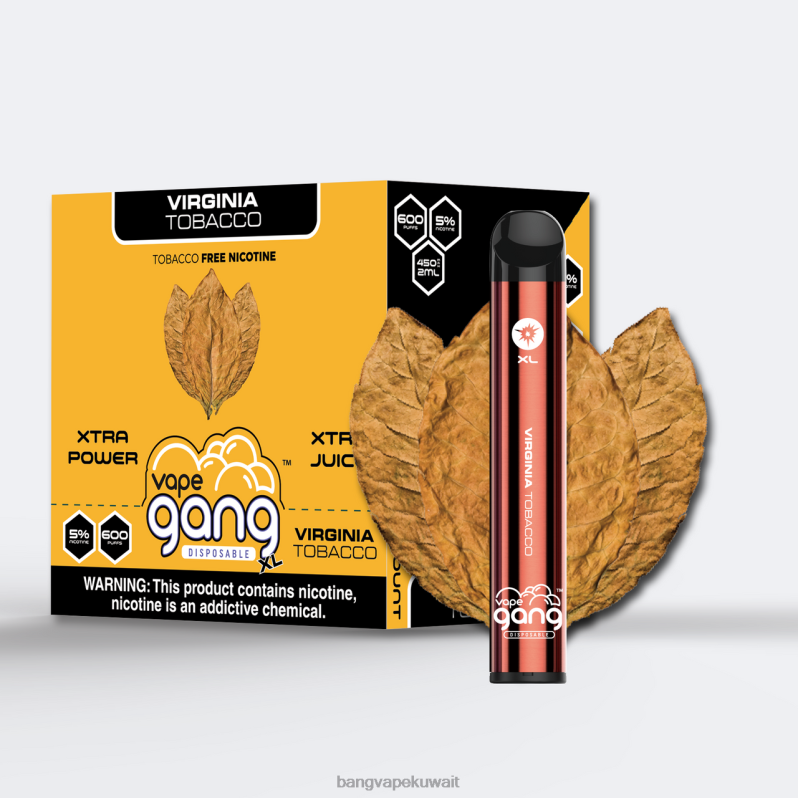 Bang Box Vape Flavors - Vape Gang XL vapes المتاح 600 نفخة (علبة من 10) التبغ فرجينيا L0B4L70