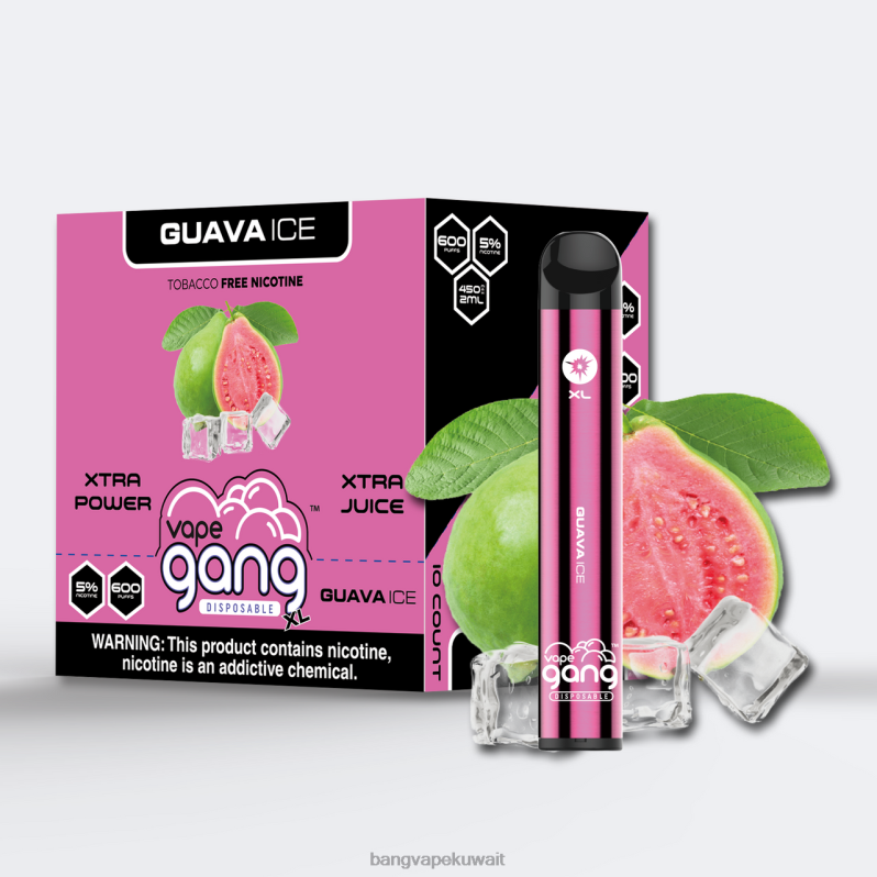 Bang Disposable Vape Flavors - Vape Gang XL vapes المتاح 600 نفخة (علبة من 10) جليد الجوافة L0B4L72